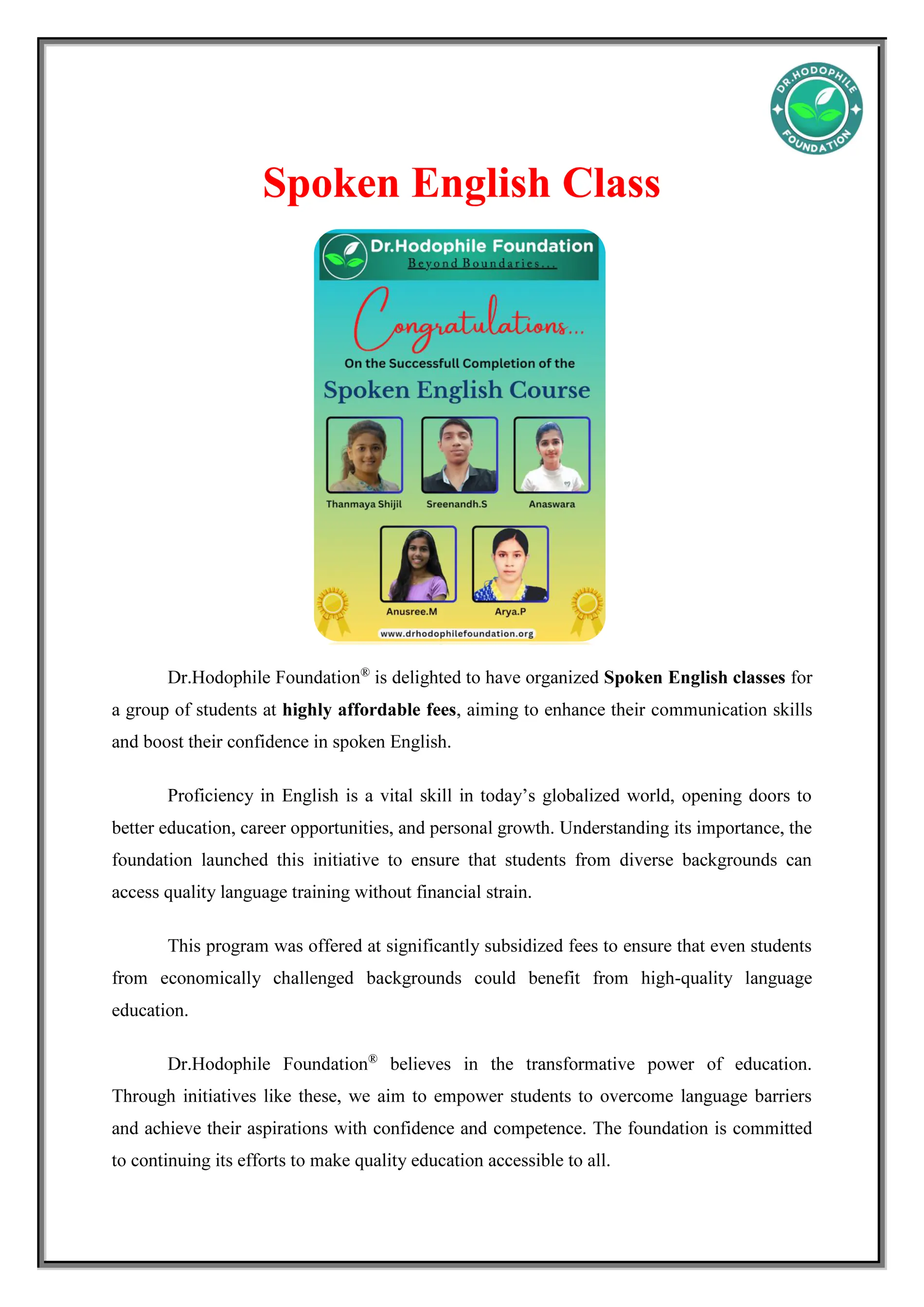 Spoken English Palakkad